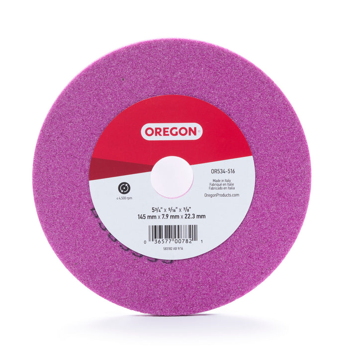 Oregon OR534-516A wheel showing 7/8 inch arbor hole