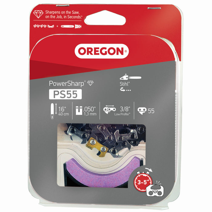 Oregon PowerSharp Chain & Stone Set Replacement for PowerSharp Portable Bar-Mounted Chainsaw Sharpener 541655 55 Drive Link Chain (PS55)