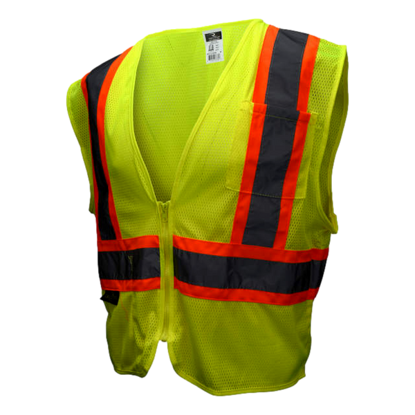 SV22-2ZGM Class 2 Hi-Vis Safety Vest Zipper Front Mesh Lime Medium