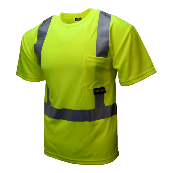 ST11-2PGS XL Class 2 Hi-Vis Safety T-Shirt Wicking Short Sleeve Green ANSI/ISEA 107