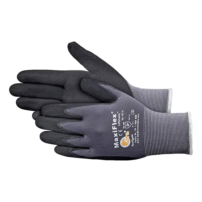 MaxiFlex 34-874 Ultimate Gloves Black Nylon/Nitrile – Industrial Work Gloves Medium