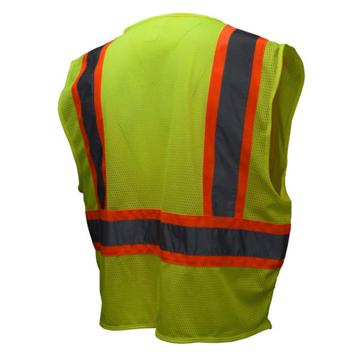 Radians SV22-2ZGM Hi-Viz Green Poly Mesh Vest, Class 2, Zip Front