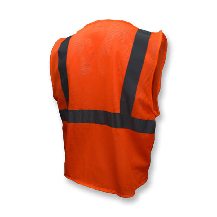 Radians Safety Vest Poly Mesh Zip Hi-Vis Orange SV2ZOM ANSI Compliant