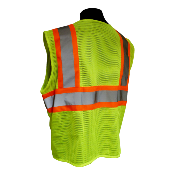 SV22-2ZGM Class 2 Hi-Vis Safety Vest Zipper Front Mesh Lime Medium