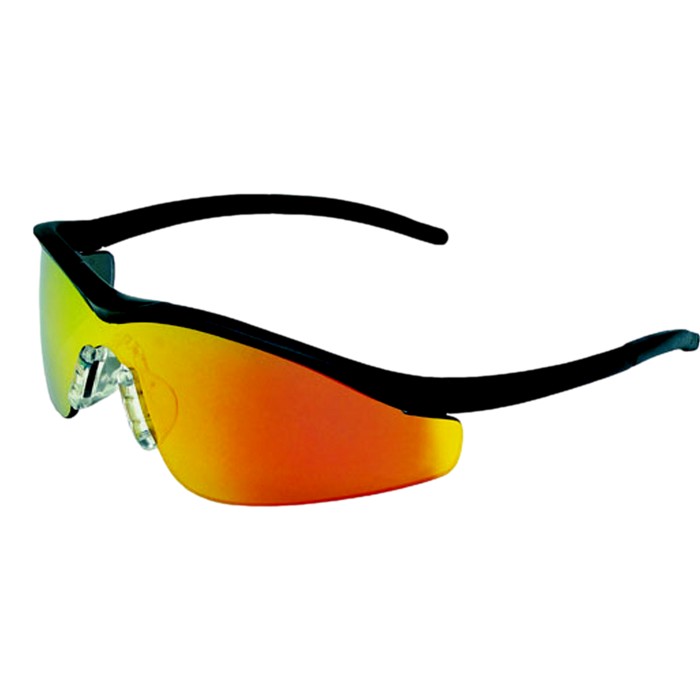 MCR T111R Triwear Safety Glasses Onyx Frame Fire Mirror Lens