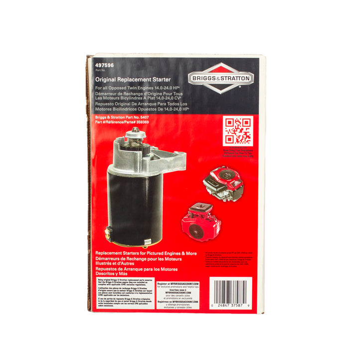 Briggs & Stratton 5407K Starter Motor Opposed Twin Cylinder