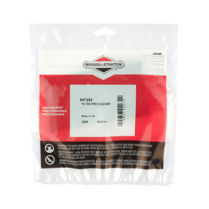 Briggs & Stratton 697292 Pre-Cleaner for Air Filter 794421