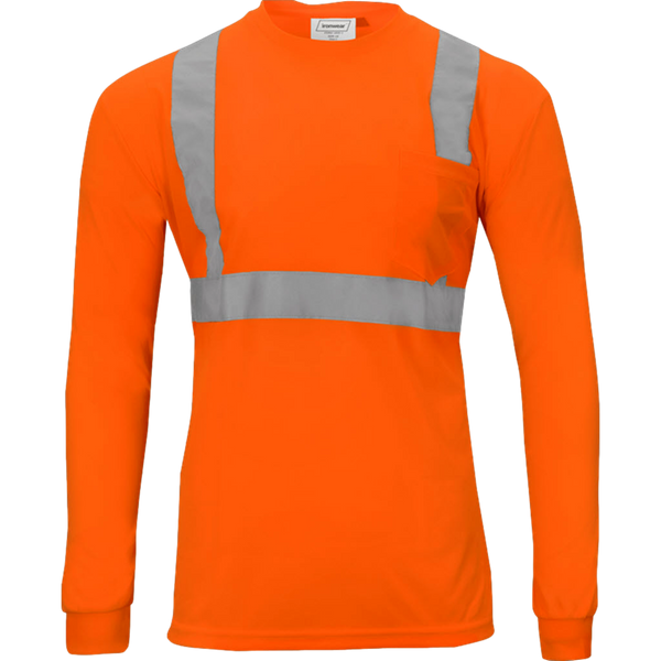 SHIRT LONG SLEEVE POLY ORANGE 1835-O 2XL