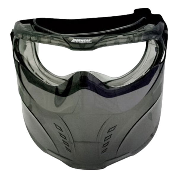 IRONWEAR 3935-GG-C Full Face Goggles Smoke Gray/Clear Port Style