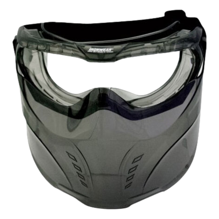 IRONWEAR 3935-GG-C Full Face Goggles Smoke Gray/Clear Port Style