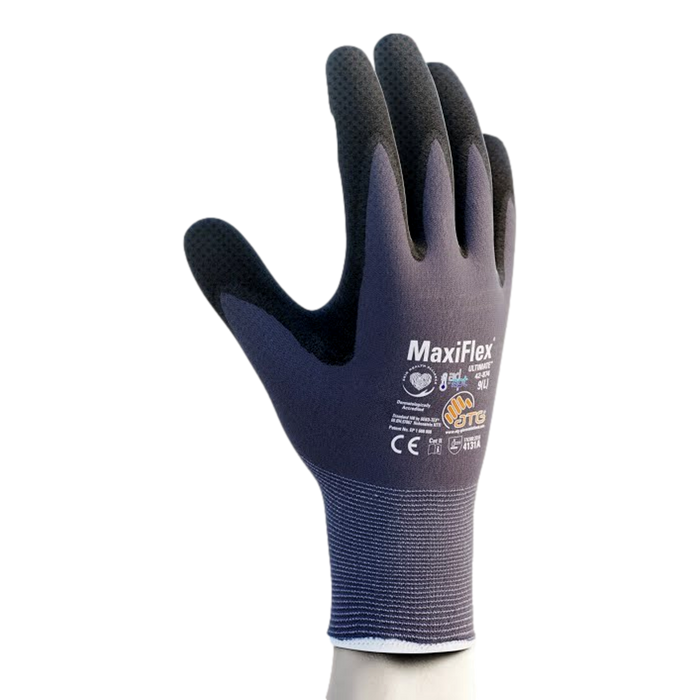 MaxiFlex 34-874 Ultimate Gloves Black Nylon/Nitrile – Medium Size Pack of 3