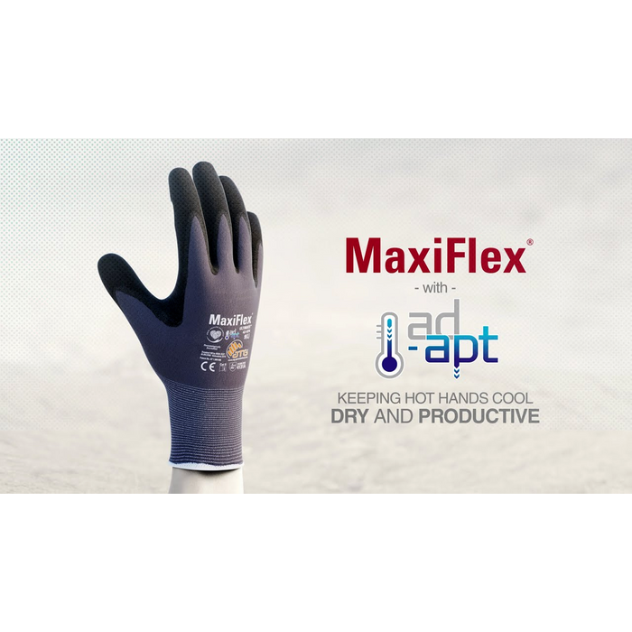 MaxiFlex 34-874 Ultimate Gloves Black Nylon/Nitrile – Medium Size Pack of 3