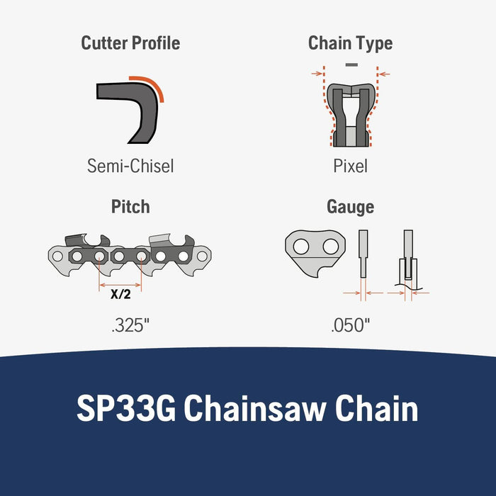 Husqvarna 581643680 Chainsaw Chain SP33G X-Cut 0.325 80 Dl