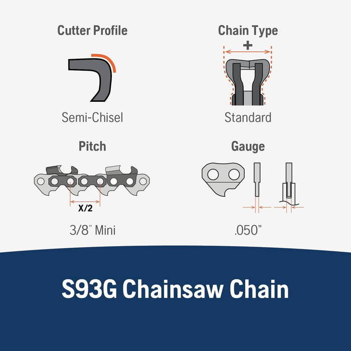 Husqvarna 585422156 Chainsaw Chain 0.25 Mini 0.05 56 Dl