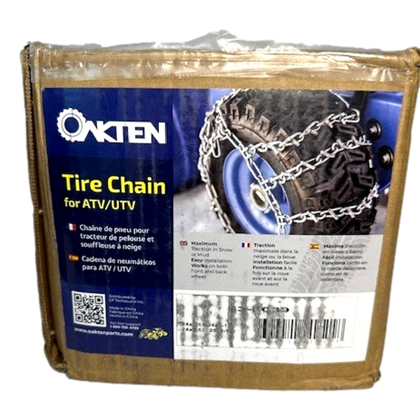 Xtorri Tire Chains Atv 4-Link Spacing Ladder Alloy w/ Tensioners 24X8-11, 24X8-12, 24X9-12, 25X8-12