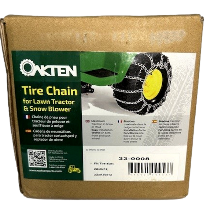 Xtorri Tire Chains Snow For Tire Size 22X8X12, 22X9.5X12