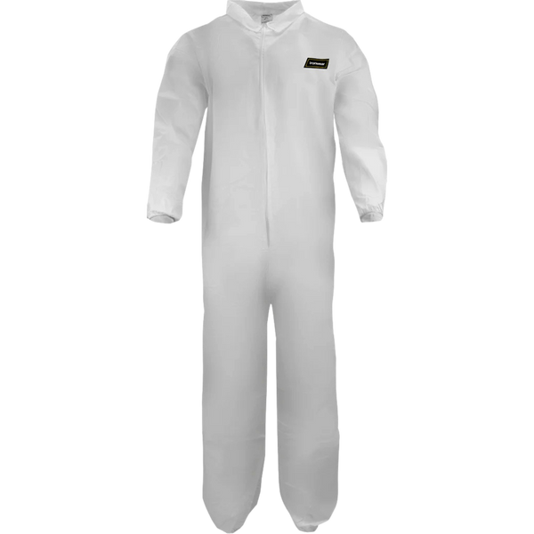 Ironwear 1600-M Disposable Microporous/Polypropylene Coveralls White w/ Collar Size MD Case of 25