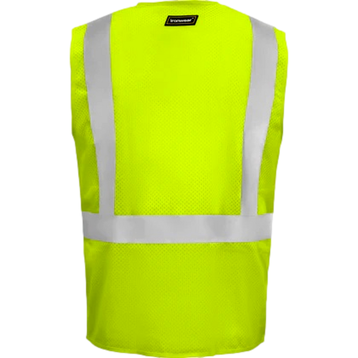 Ironwear 1284FR-L FR Poly Mesh Vest, Lime, High Visibility - OutdoorPowerDeals