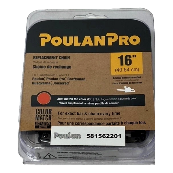 Poulan 581562201 Chainsaw Chain 16" 3/8" LP .050" 56DL Fits Craftsman Husqvarna