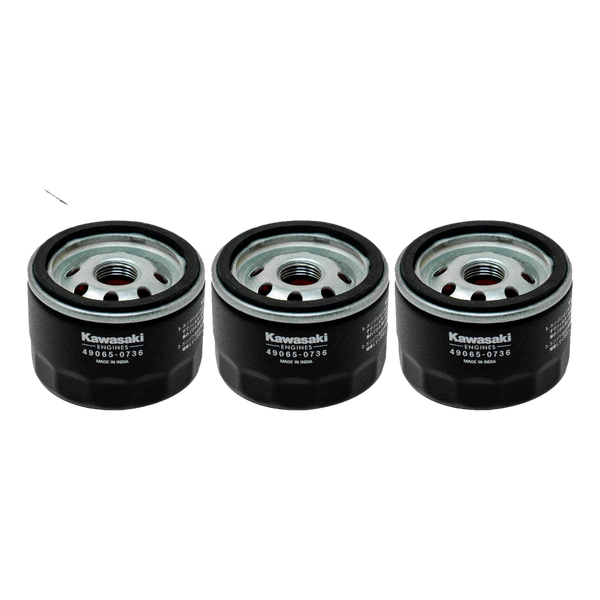 Kawasaki 49065-0736 Oil Filter 3 Pack Replaces 49065-0721 - OutdoorPowerDeals